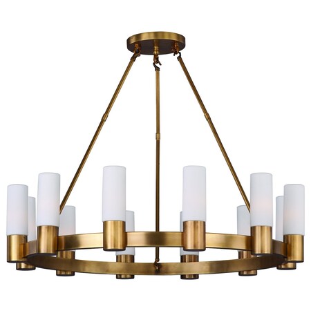 Maxim Twelve Light Natural Aged Brass Up Chandelier 22419SWNAB